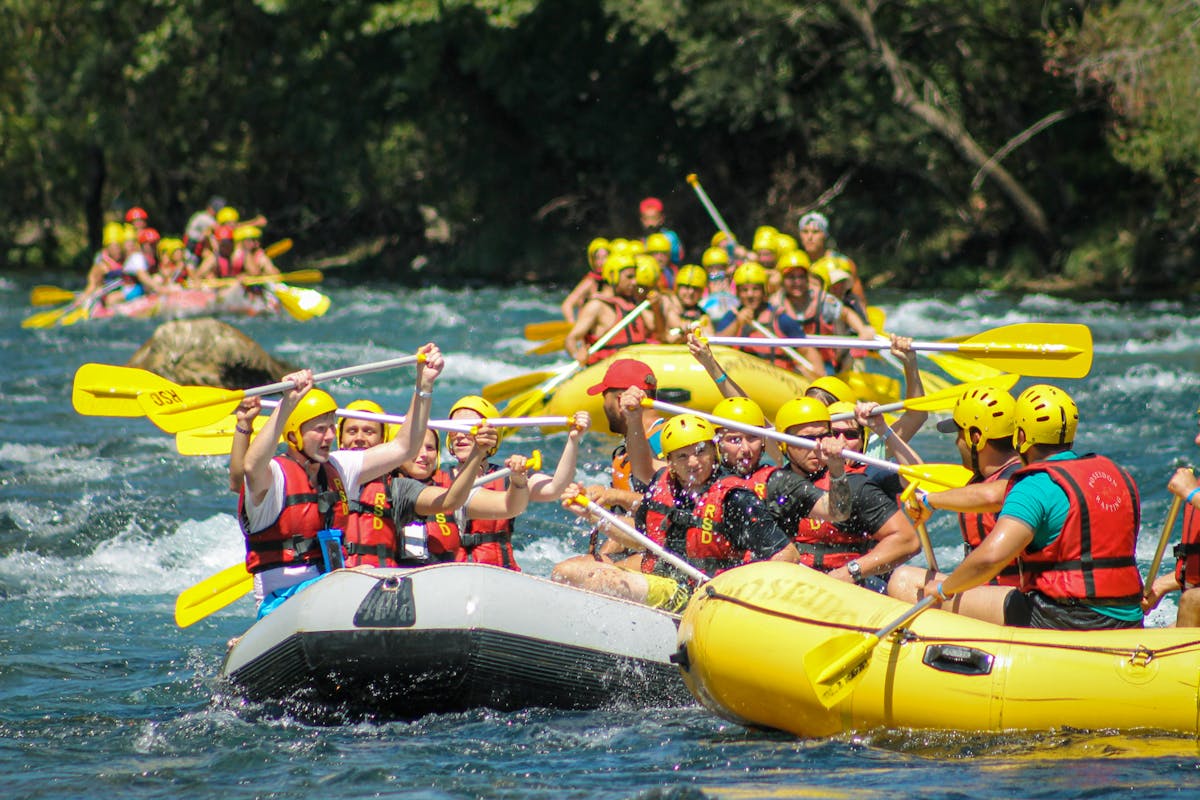 Packrafting on a wild river in Albania