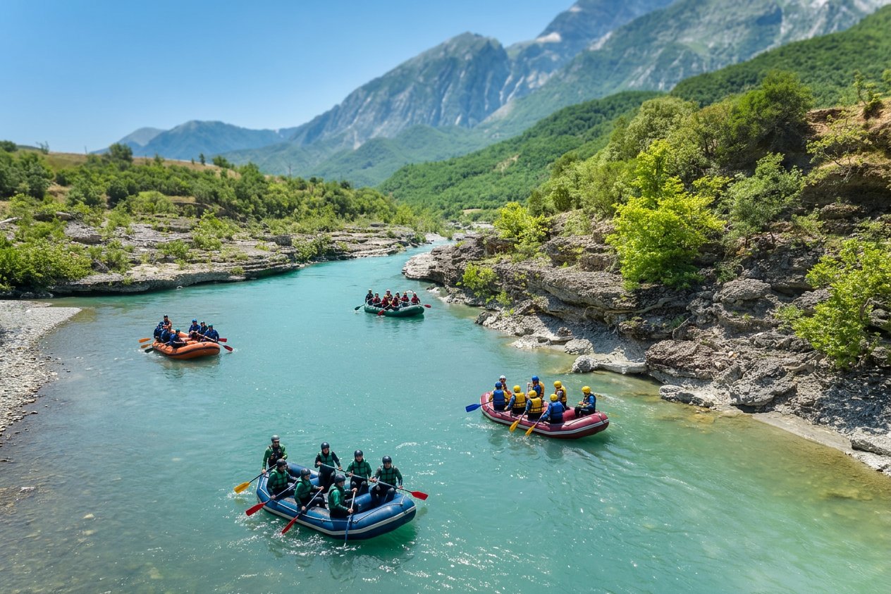 Rafting on the Vjosa River in Albania